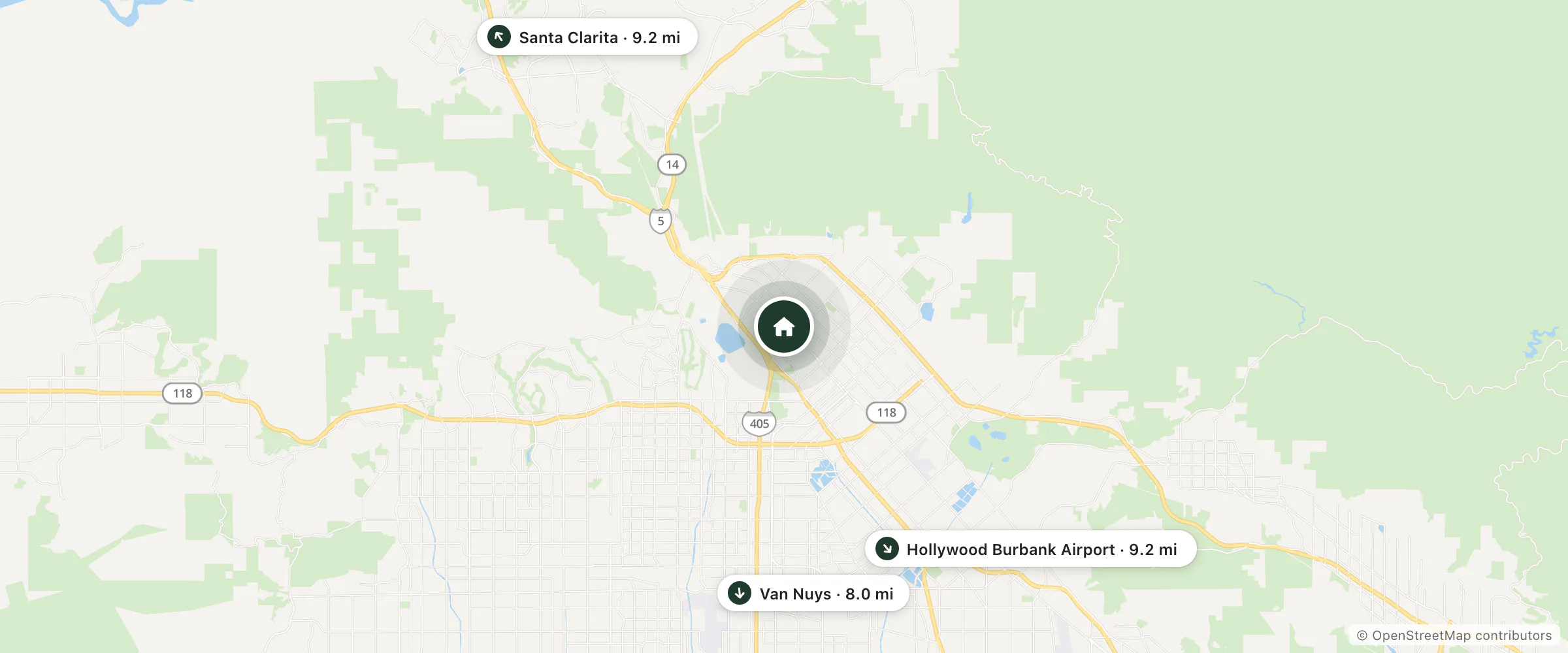 Map of Economy Inn Motel and nearby Van Nuys, Hollywood Burbank Airport and Santa Clarita