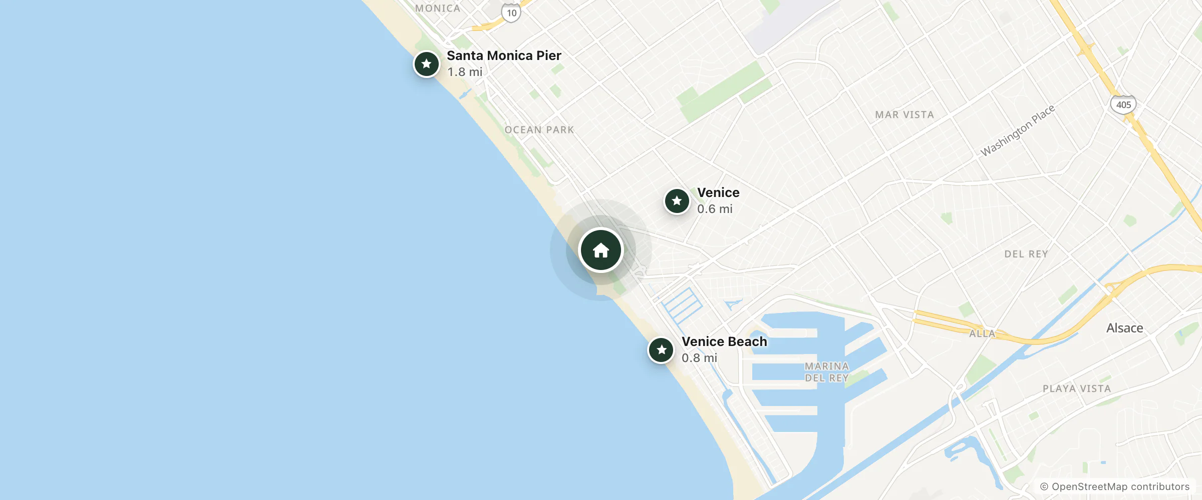 Map of Best Of The Boardwalk and nearby Venice, Venice Beach and Santa Monica Pier