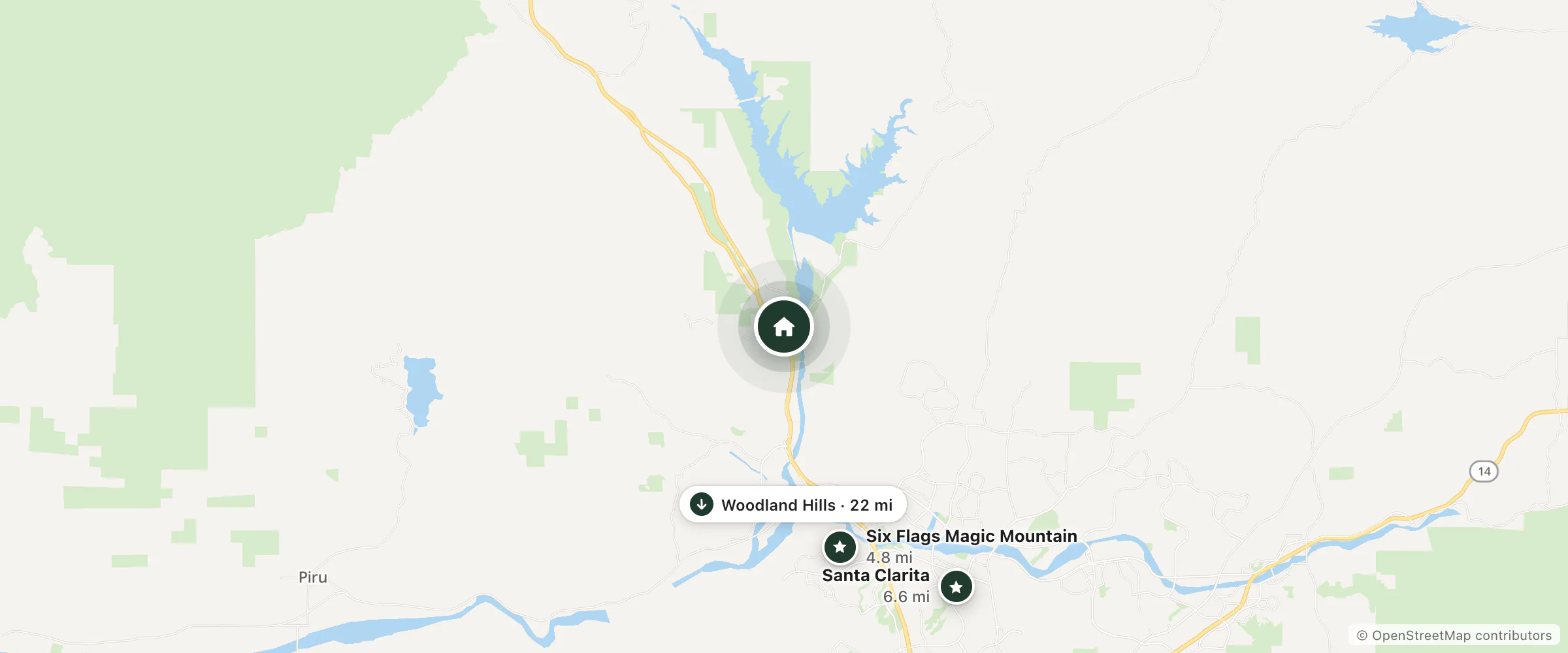 Map of Comfort Inn and nearby Six Flags Magic Mountain, Santa Clarita and Woodland Hills
