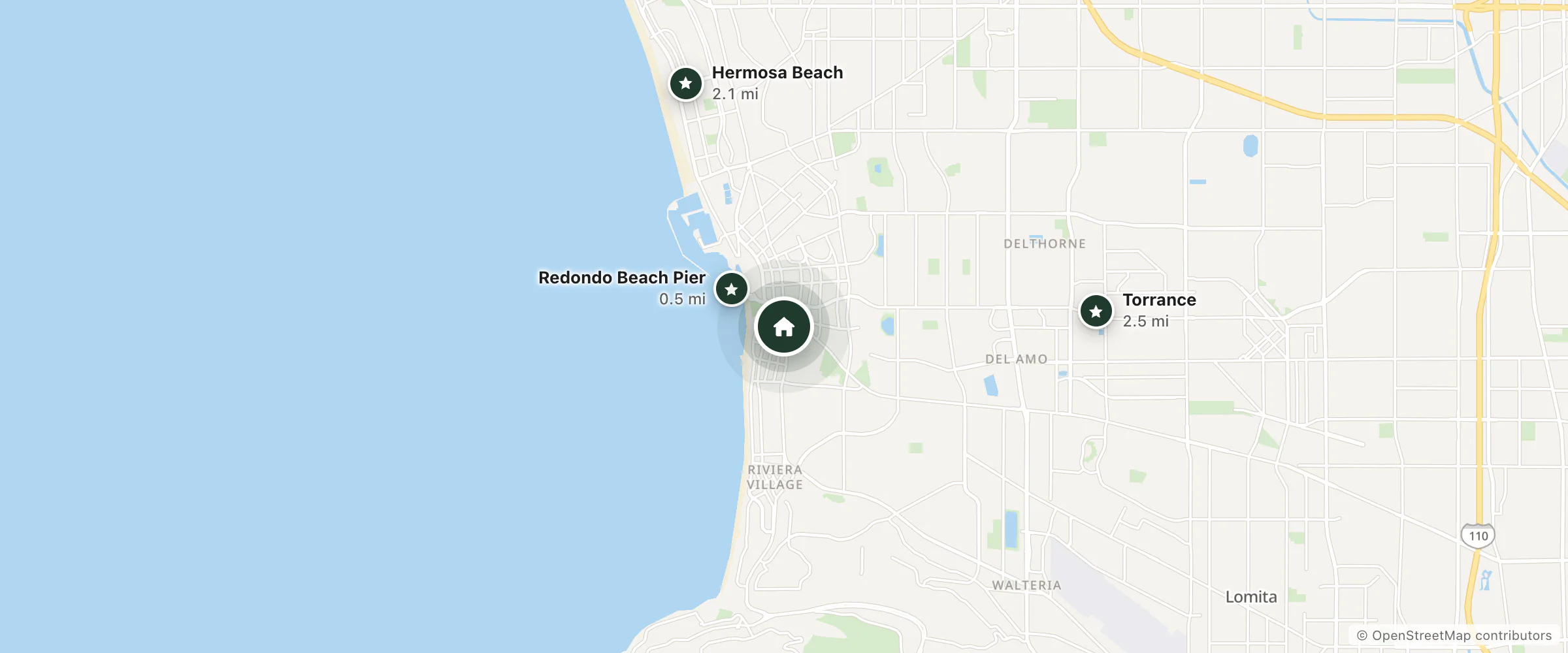 Map of Ramada Limited and nearby Redondo Beach Pier, Hermosa Beach and Torrance