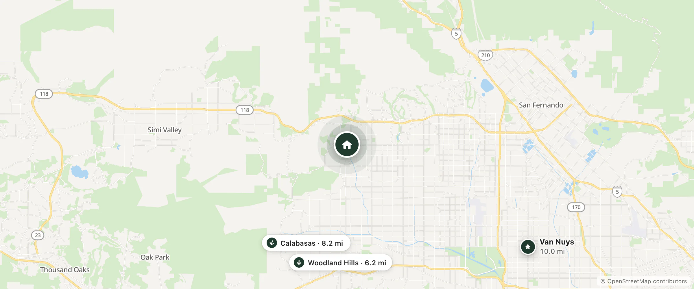 Map of Travelodge by Wyndham Chatsworth and nearby Woodland Hills, Calabasas and Van Nuys