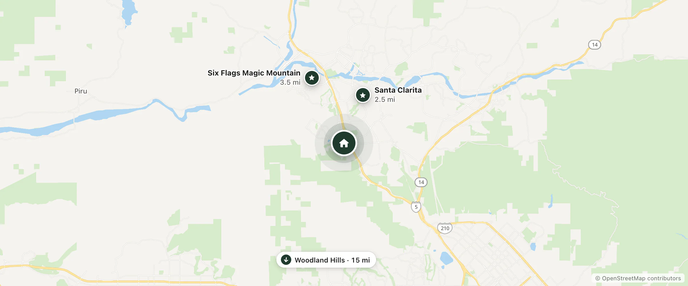 Map of Comfort Suites Near Six Flags Magic Mountain and nearby Santa Clarita, Six Flags Magic Mountain and Woodland Hills
