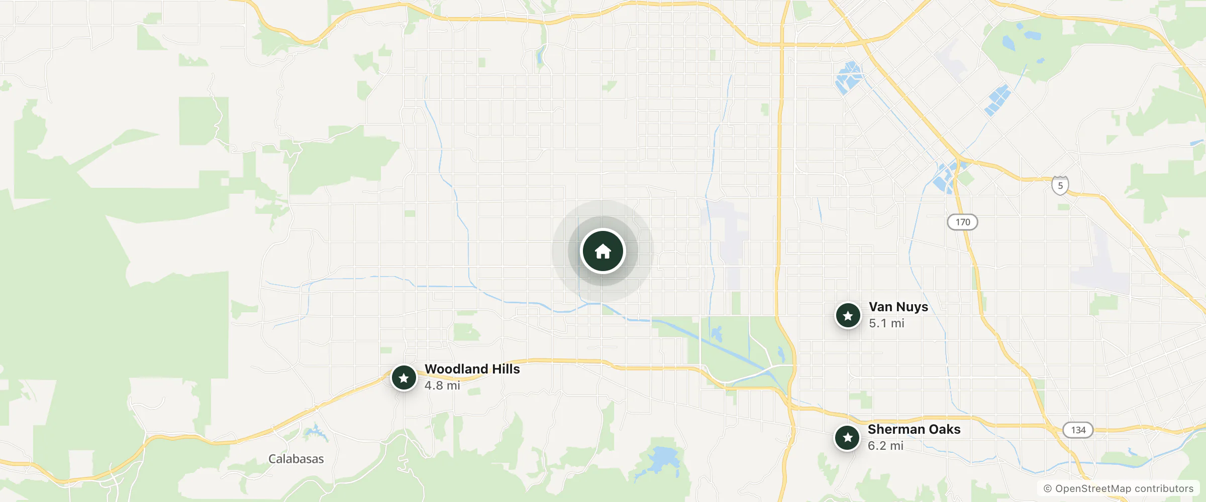 Map of Howard Johnson by Wyndham Reseda Hotel & Suites and nearby Woodland Hills, Van Nuys and Sherman Oaks