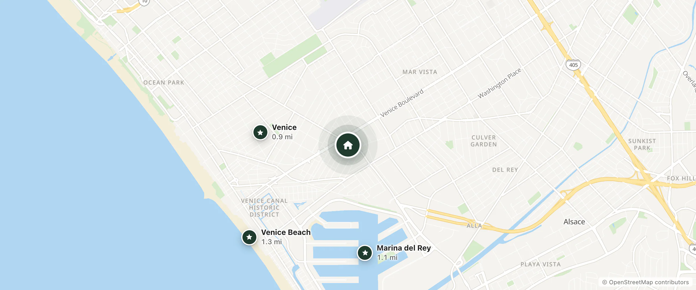 Map of Lincoln Inn and nearby Venice, Marina del Rey and Venice Beach