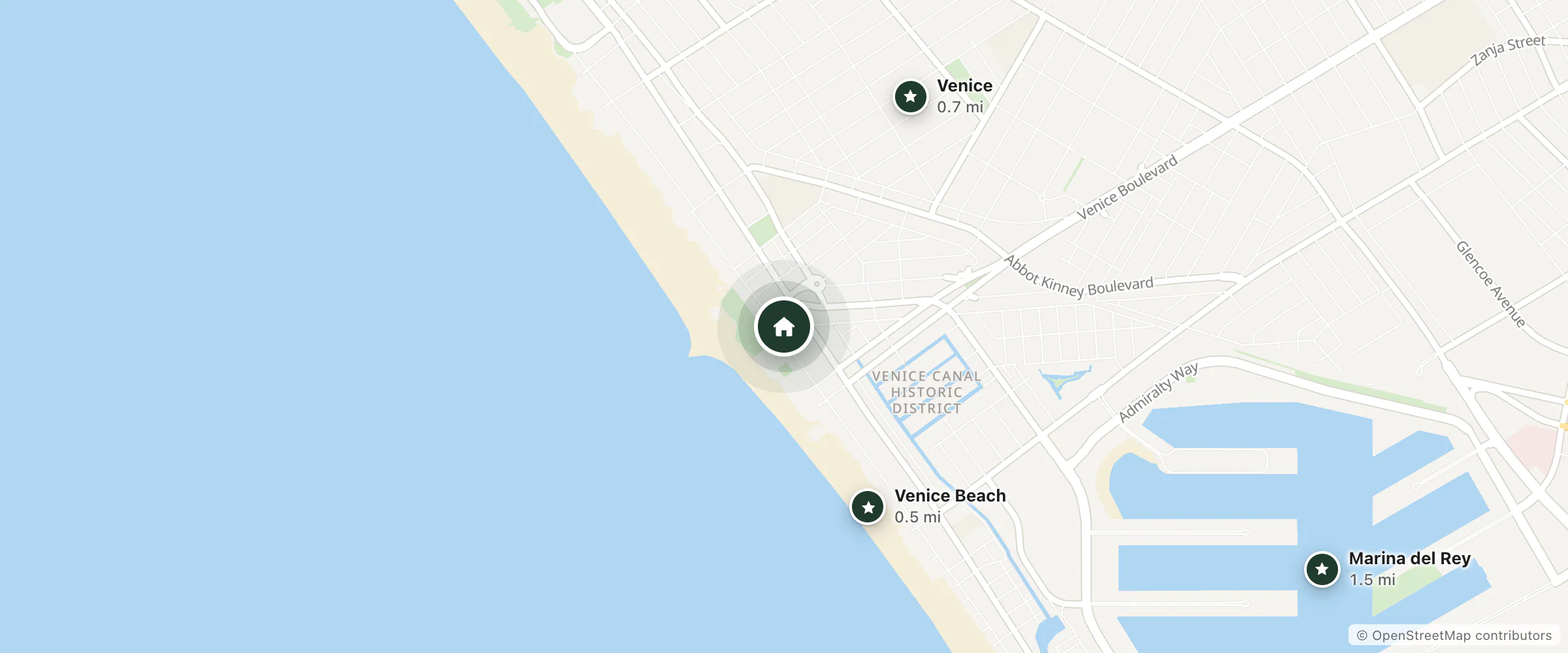 Map of The Redline Venice and nearby Venice Beach, Venice and Marina del Rey