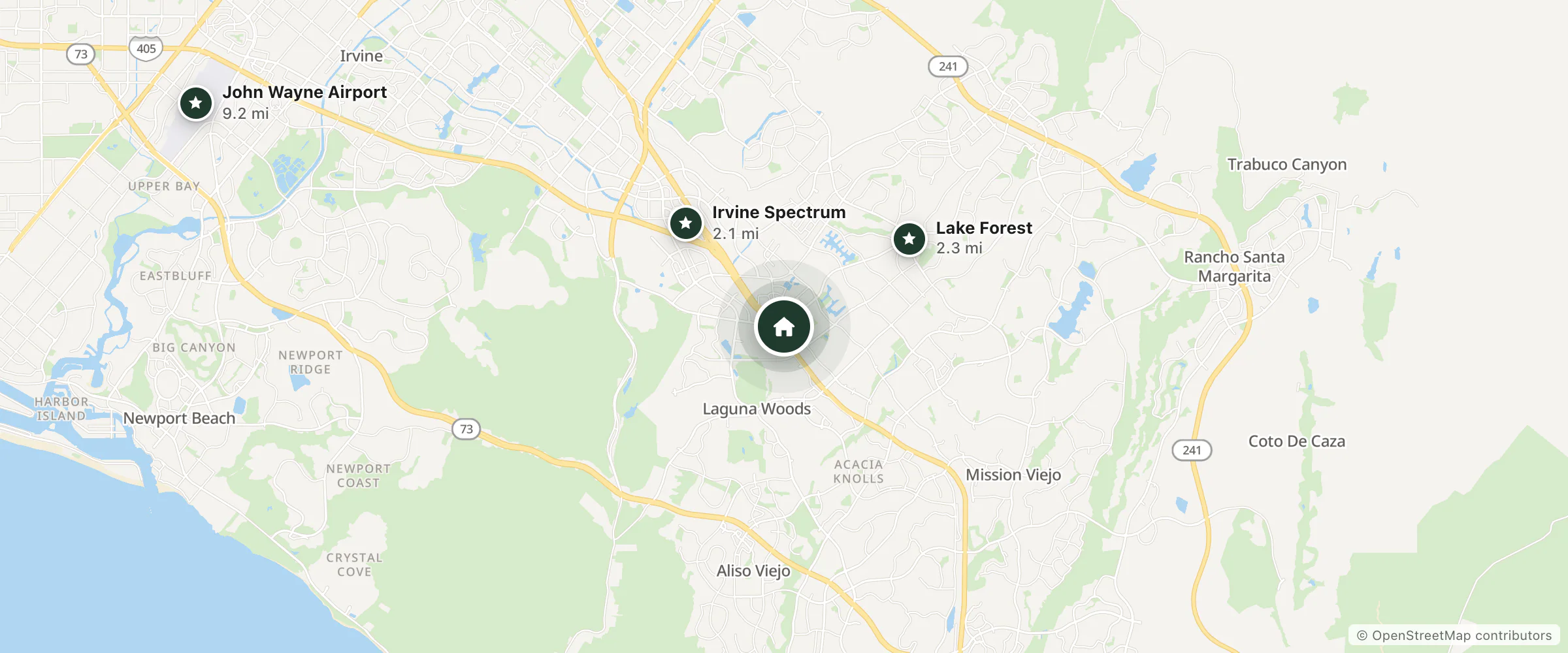 Map of Hampton Inn Irvine Spectrum Lake Forest and nearby Irvine Spectrum, Lake Forest and John Wayne Airport