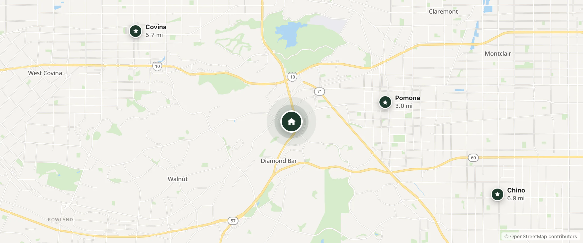 Map of Shilo Inn Hotel and nearby Pomona, Covina and Chino