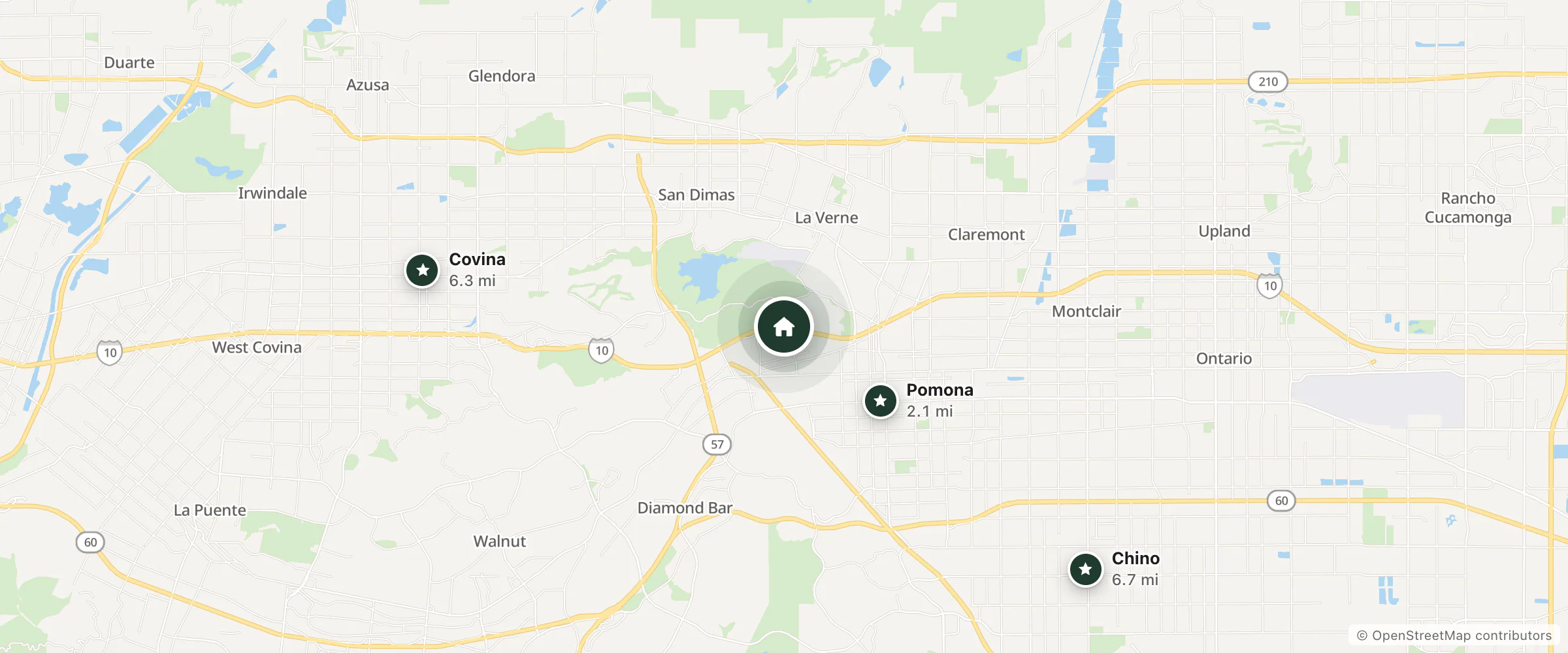 Map of Travelodge by Wyndham Fairplex Pomona and nearby Pomona, Covina and Chino