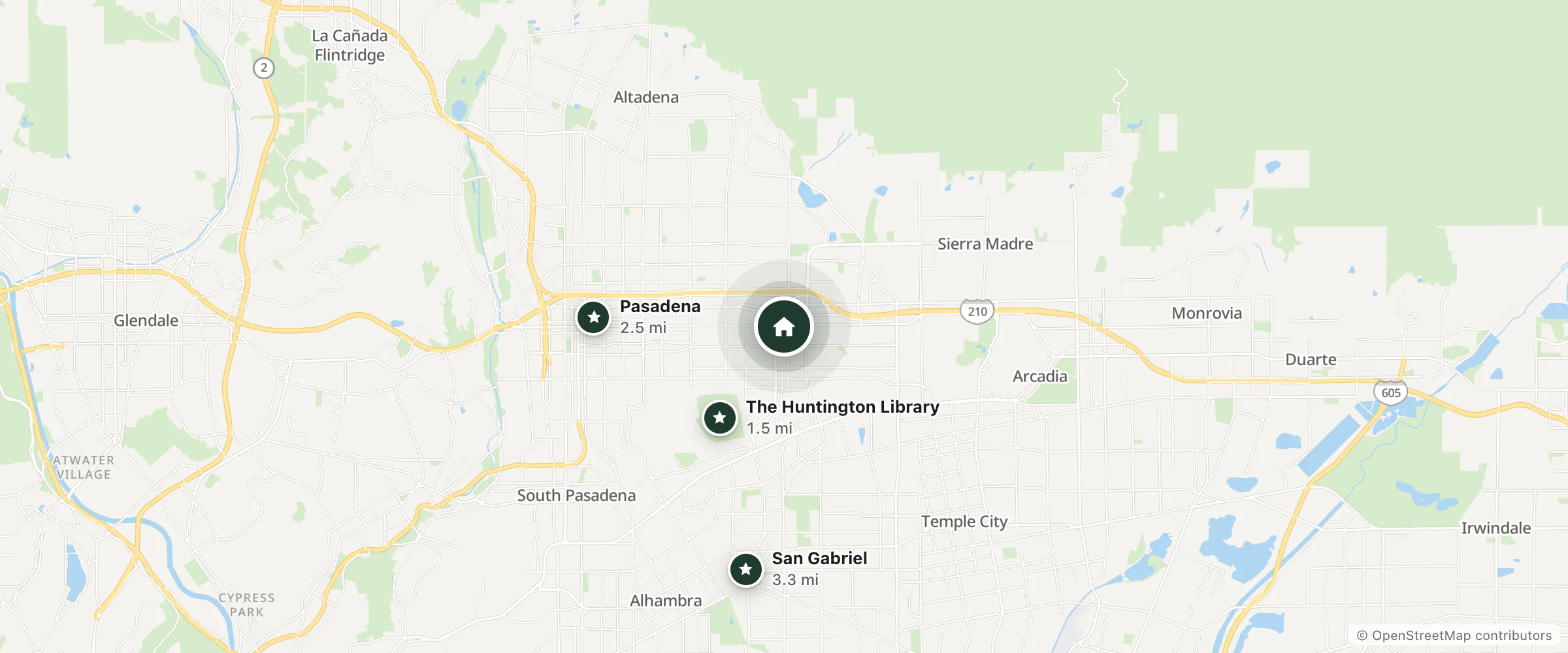 Map of Comfort Inn and nearby The Huntington Library, Pasadena and San Gabriel