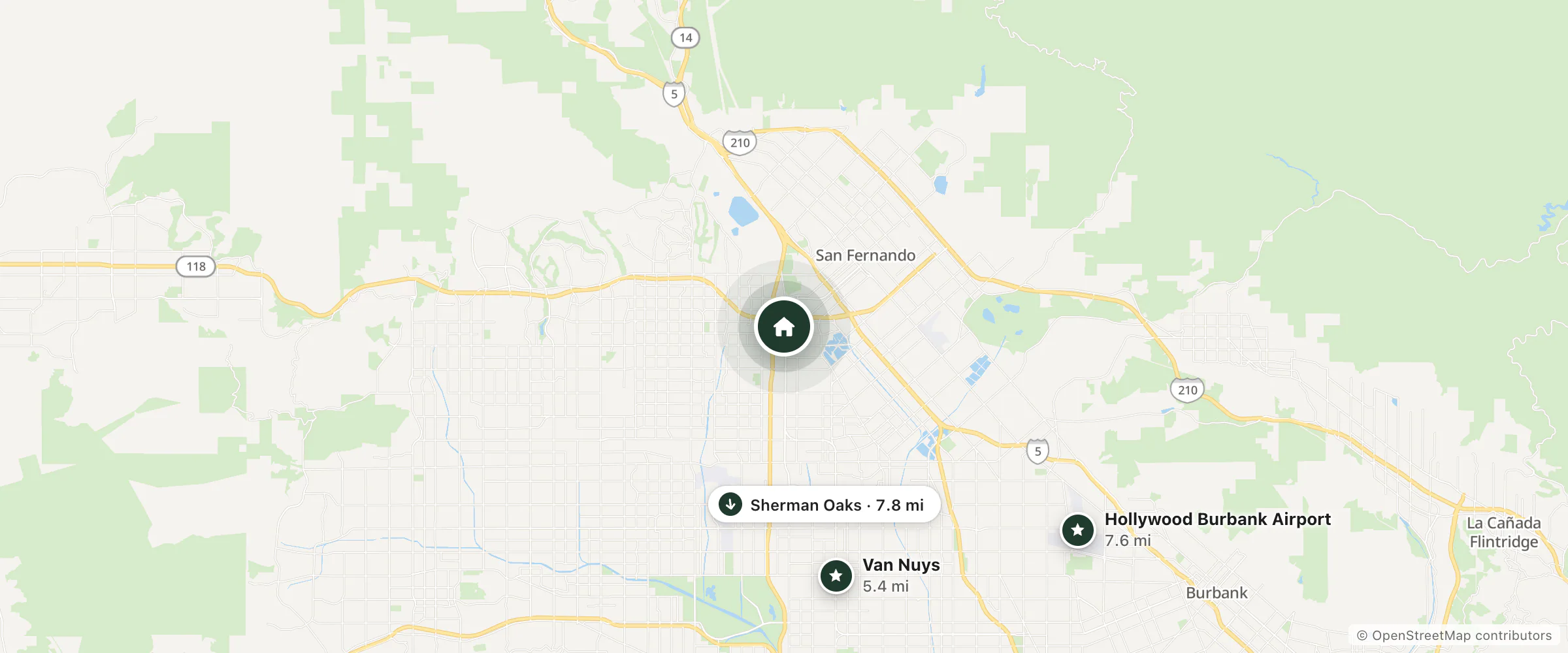 Map of Valley Inn and nearby Van Nuys, Hollywood Burbank Airport and Sherman Oaks