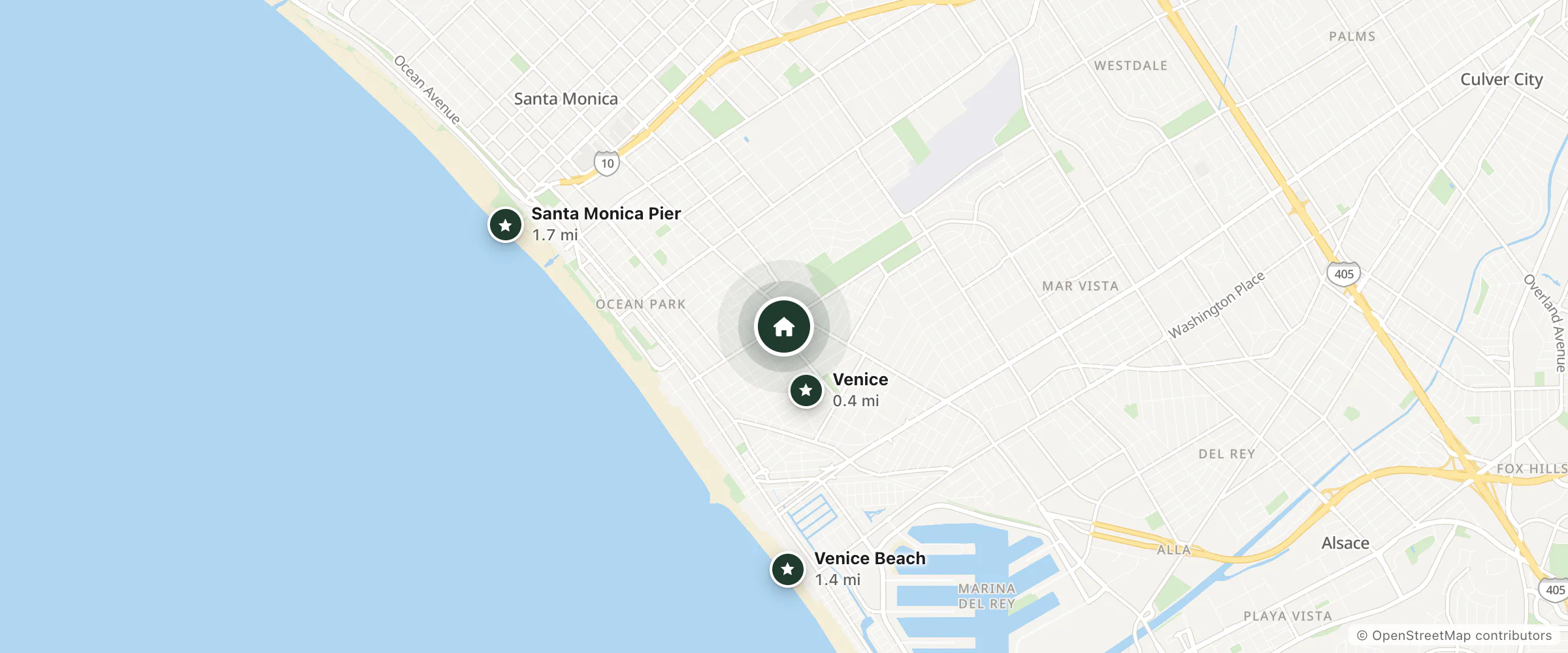 Map of Aliza Hotel | Boutique Stay Near Venice Beach & Abbot Kinney and nearby Venice, Venice Beach and Santa Monica Pier