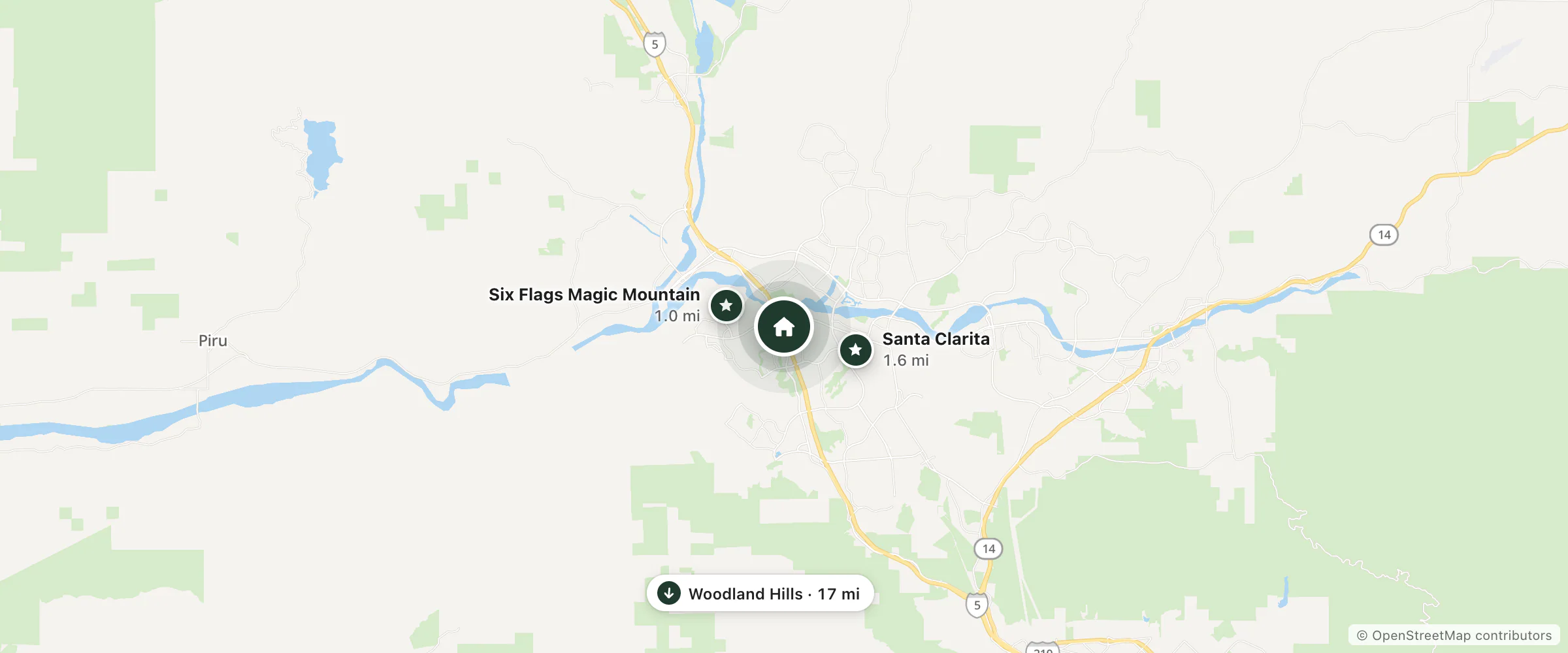 Map of Holiday Inn Express & Suites Valencia - Santa Clarita By Ihg and nearby Six Flags Magic Mountain, Santa Clarita and Woodland Hills