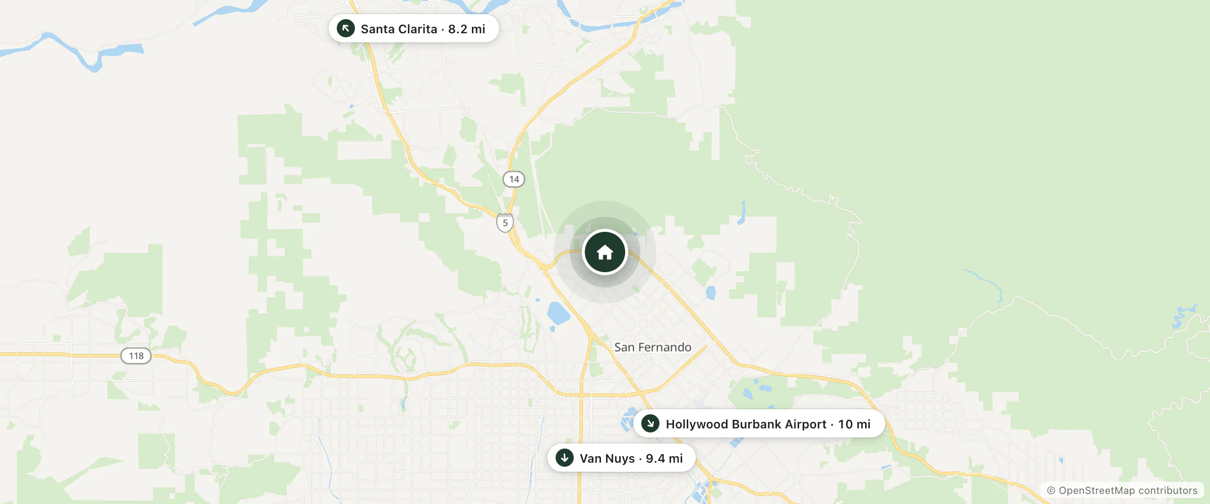 Map of Travelodge Sylmar CA and nearby Santa Clarita, Van Nuys and Hollywood Burbank Airport