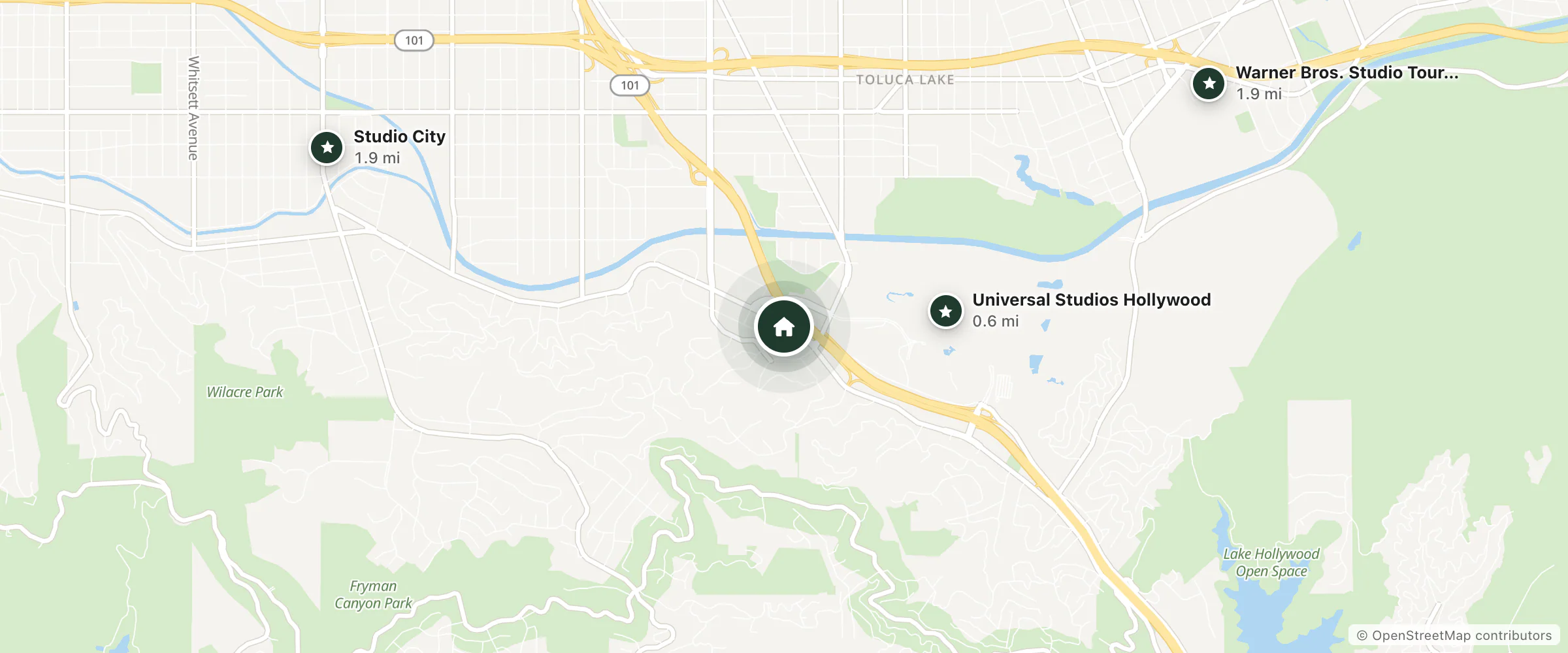 Map of BLVD Hotel and Studios Universal-Hollywood, an Ascend Collection Hotel and nearby Universal Studios Hollywood, Warner Bros. Studio Tour Hollywood and Studio City