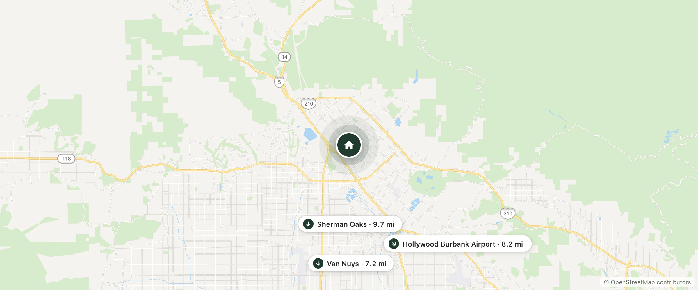 Map of Best Motel and nearby Van Nuys, Hollywood Burbank Airport and Sherman Oaks
