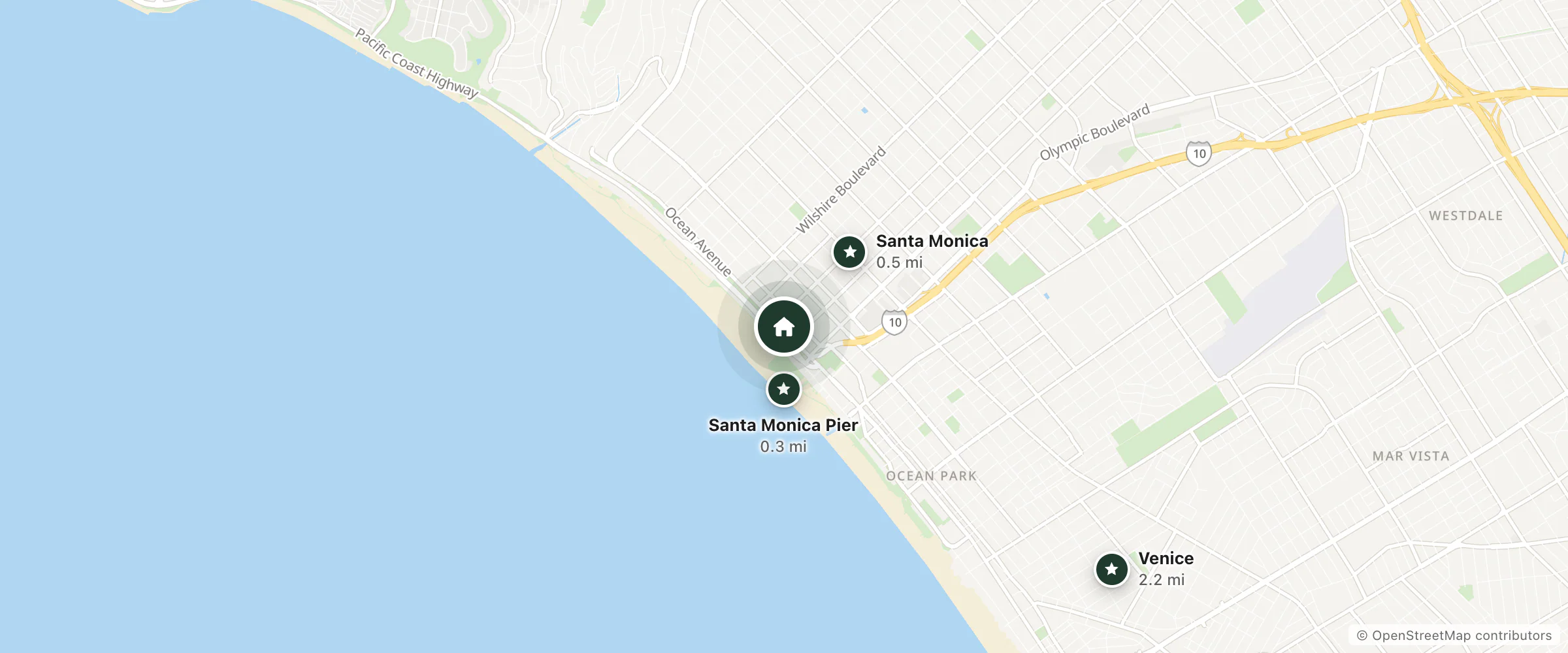Map of The Georgian - The Unbound Collection by Hyatt and nearby Santa Monica Pier, Santa Monica and Venice