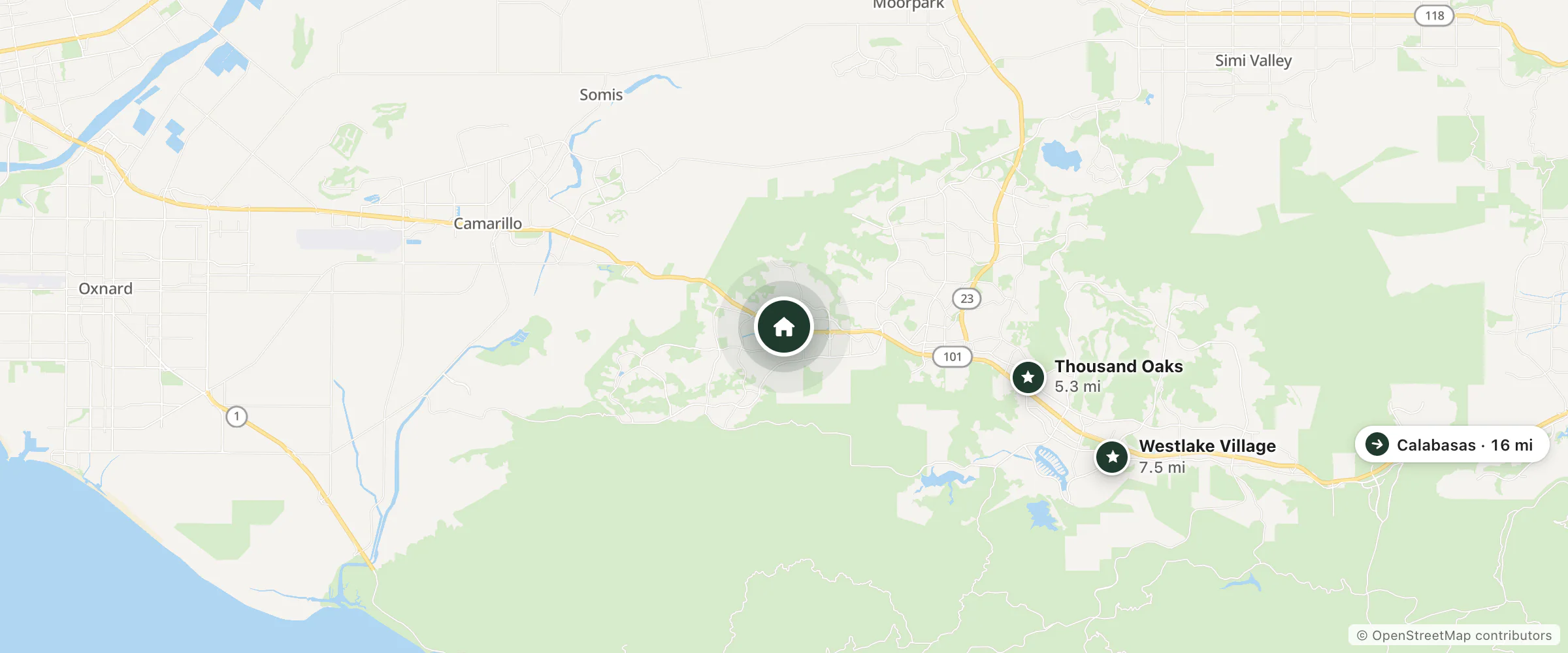 Map of Premier Inns Thousand Oaks and nearby Thousand Oaks, Westlake Village and Calabasas
