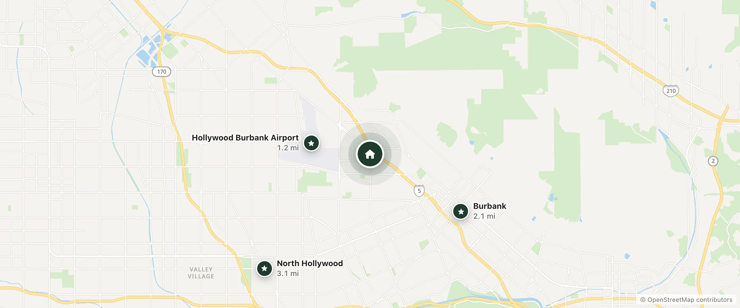 Map of Quality Inn Burbank Airport and nearby Hollywood Burbank Airport, Burbank and North Hollywood