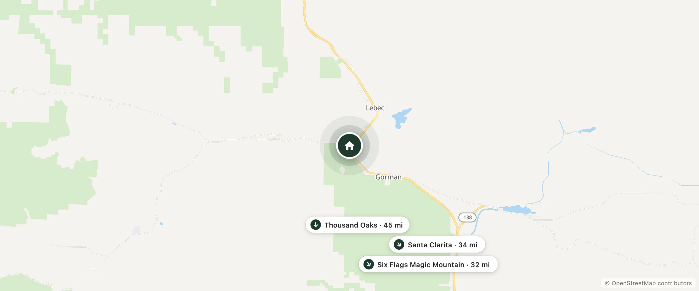 Map of Motel 6 and nearby Six Flags Magic Mountain, Santa Clarita and Thousand Oaks