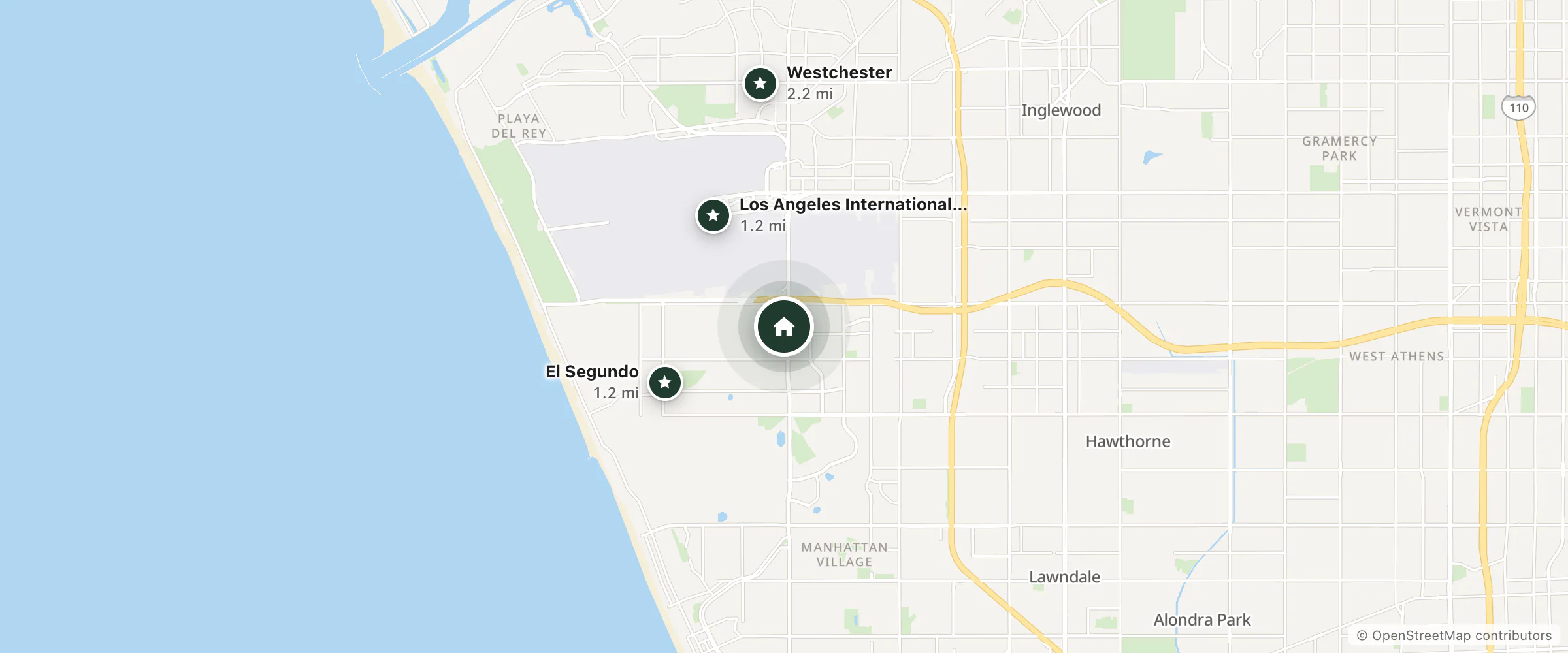 Map of Travelodge by Wyndham LAX and nearby El Segundo, Los Angeles International Airport and Westchester