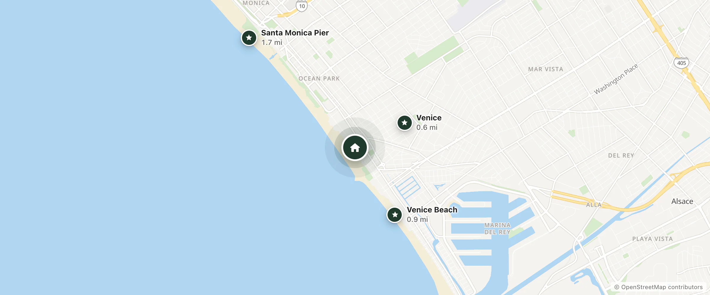 Map of STAY OPEN Venice Beach and nearby Venice, Venice Beach and Santa Monica Pier