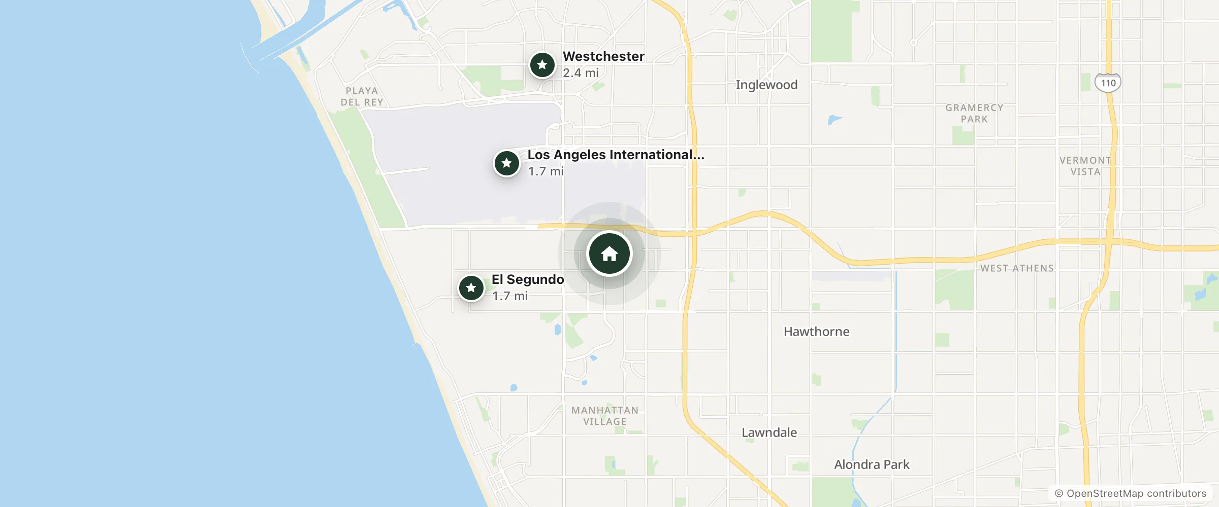 Map of AC Hotels and nearby Los Angeles International Airport, El Segundo and Westchester