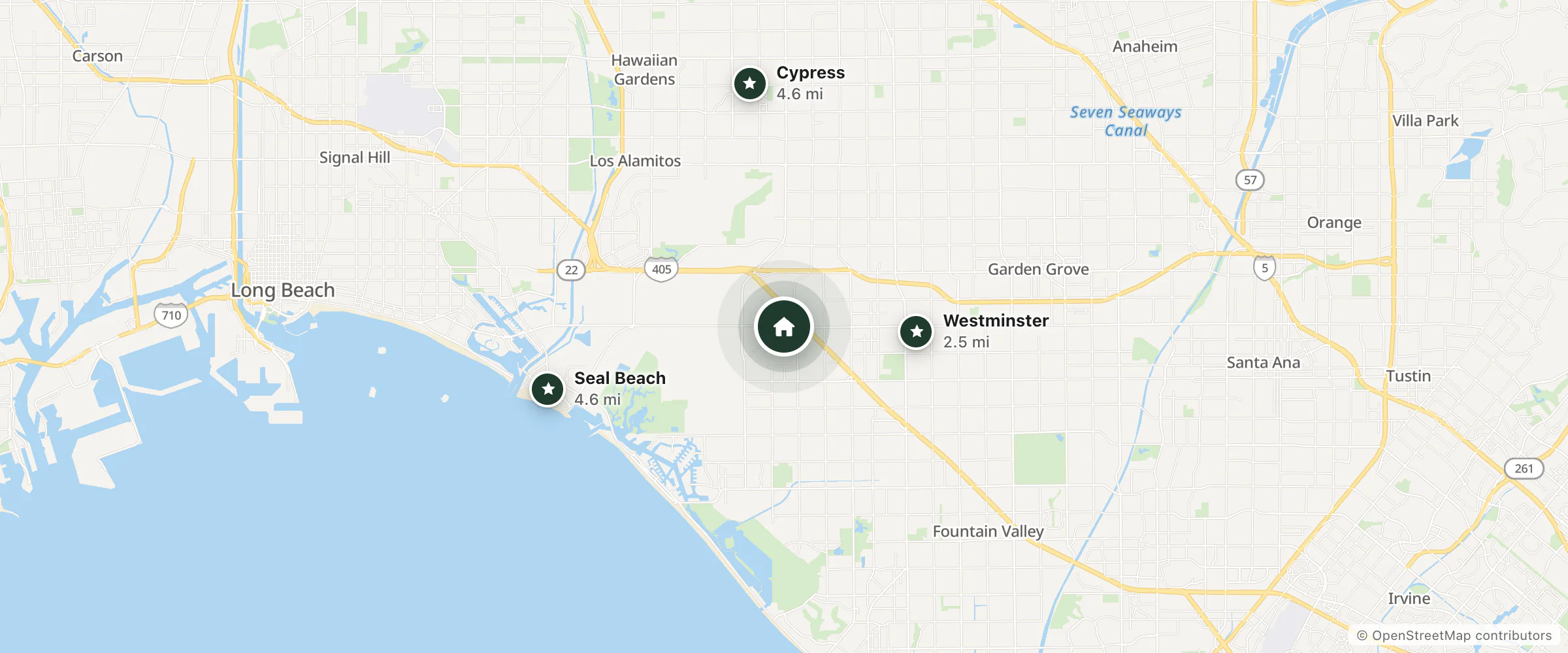 Map of Best Western Westminster Inn and nearby Westminster, Seal Beach and Cypress