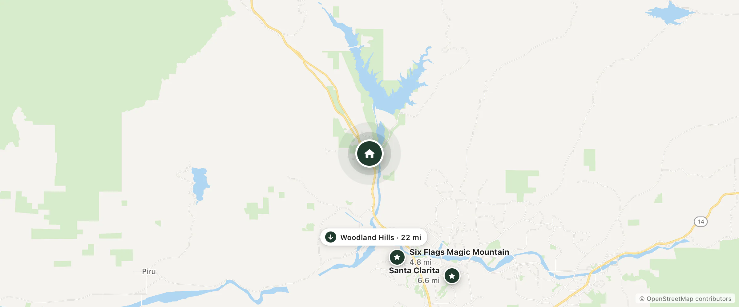 Map of Rodeway Inn Magic Mountain Area and nearby Six Flags Magic Mountain, Santa Clarita and Woodland Hills