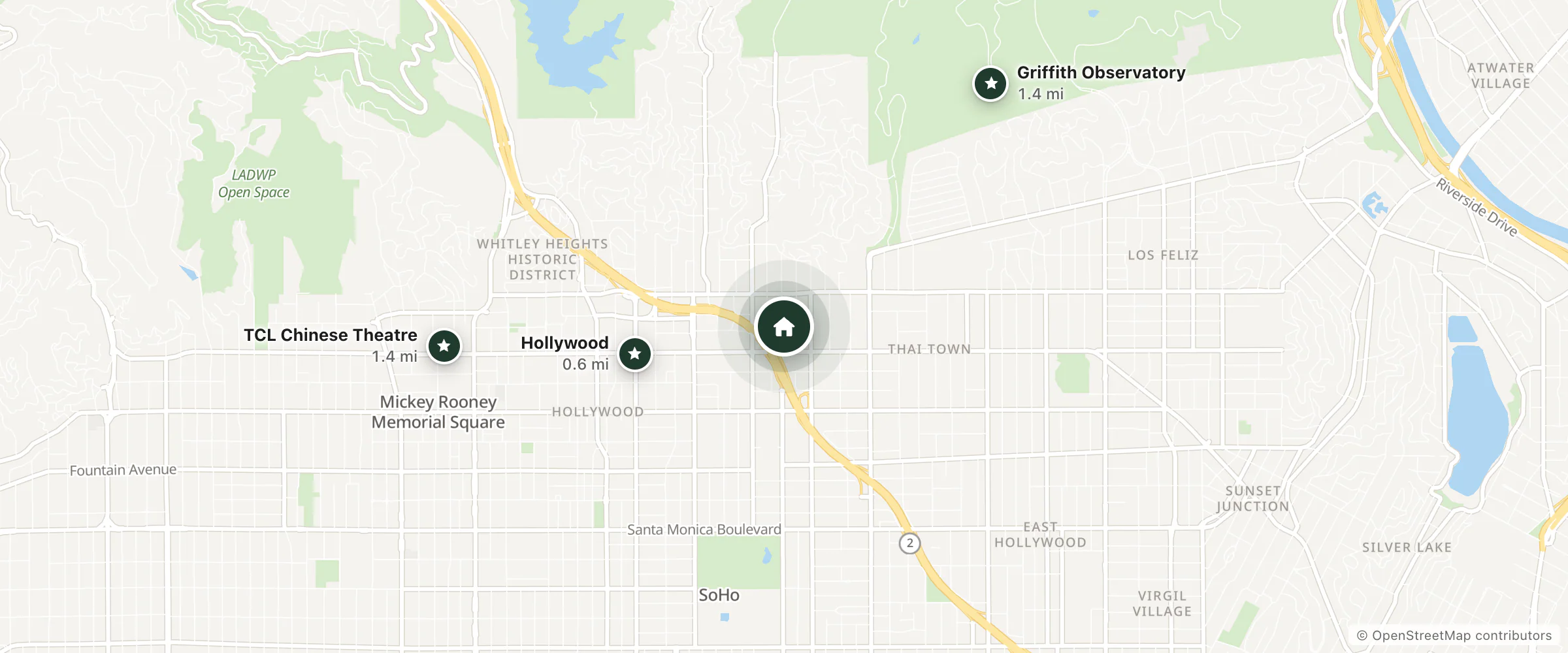 Map of Republic Inn and nearby Hollywood, Griffith Observatory and TCL Chinese Theatre