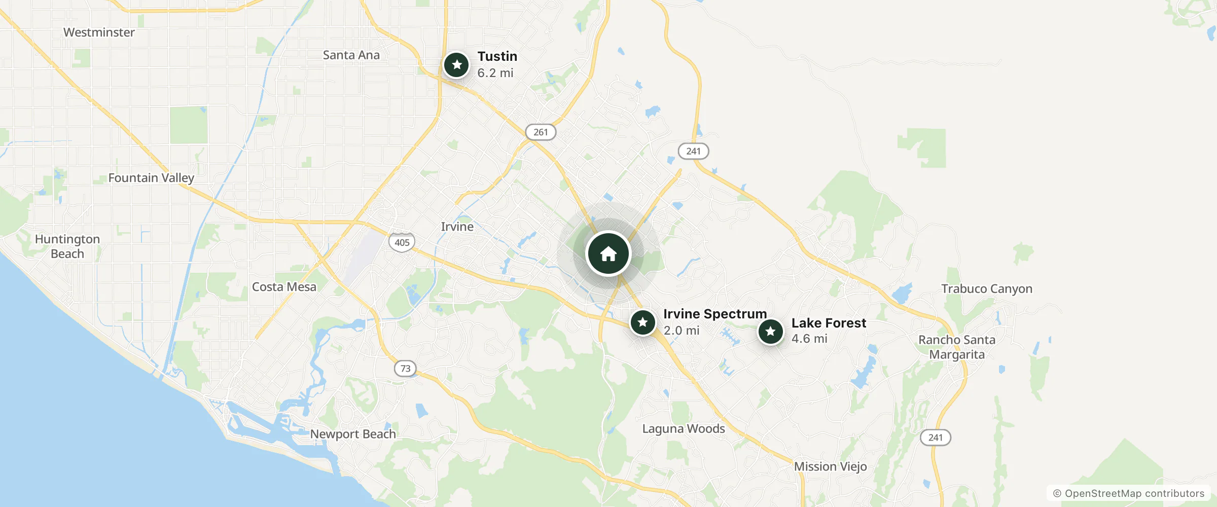 Map of La Quinta Inn & Suites and nearby Irvine Spectrum, Lake Forest and Tustin