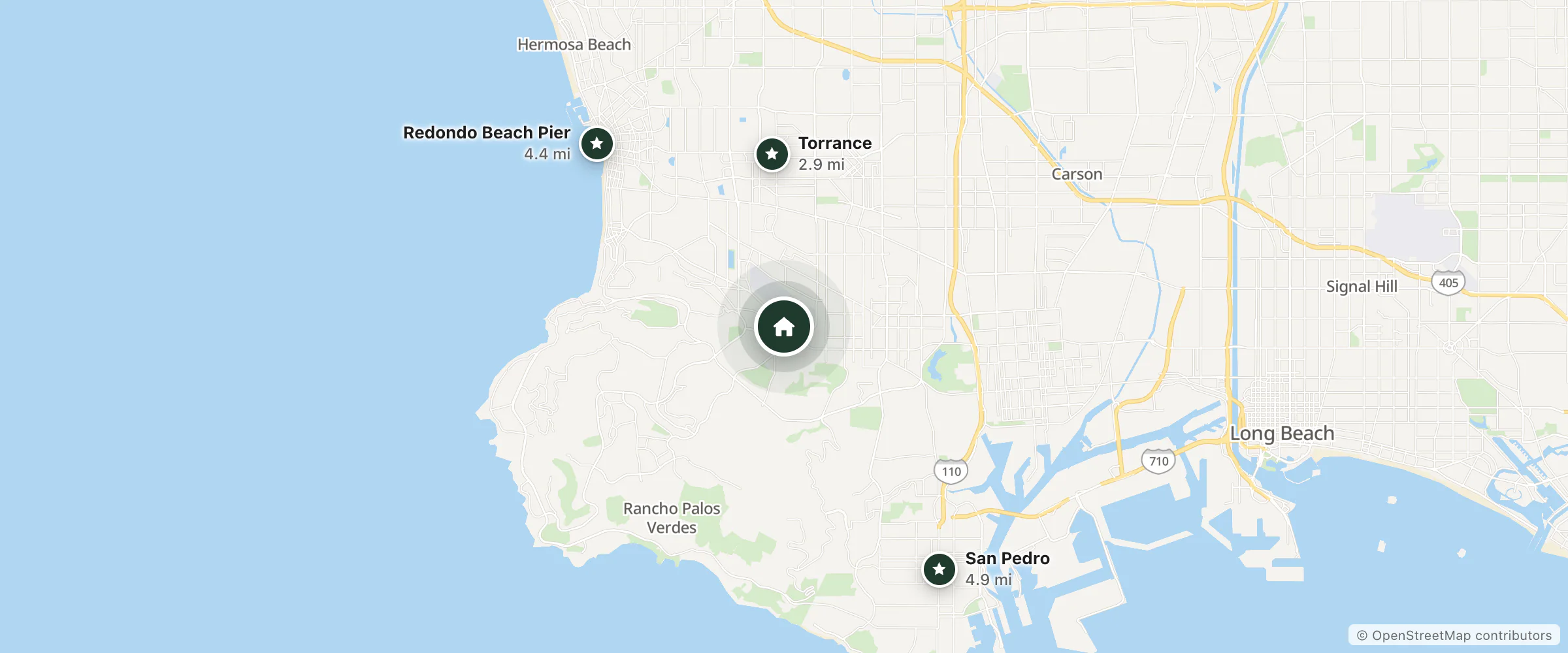Map of Ramada by Wyndham Torrance and nearby Torrance, Redondo Beach Pier and San Pedro